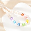 Natural Pearl & Acrylic Column Beaded Necklaces NJEW-C070-03-3