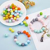 90Pcs Silicone Beads 15mm Round Silicone Bead Bulk Colorful Silicone Bead Kit for Keychain Jewelry DIY Crafts Making JX305A-5