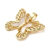 Brass Micro Pave Clear Cubic Zirconia with Acrylic Pendants KK-G483-08G-2