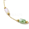 304 Stainless Steel with Glass Necklaces LS-NJEW-B077-09G-2