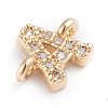 Brass Micro Pave Cubic Zirconia Letter Links ZIRC-I042-16G-A-3