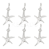 6Pcs 925 Sterling Silver Pendants STER-DR0001-33-1