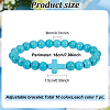 10Pcs 10 Style Natural Lava Rock & Dyed Synthetic Turquoise Cross Beaded Stretch Bracelets Set BJEW-AN0001-76-2