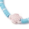 3Pcs 3 Styles Flat Round Handmade Polymer Clay Heishi Beaded Stretch Bracelets BJEW-JB11715-5