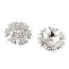 Brass Micro Pave Clear Cubic Zirconia Bead Caps KK-V015-32P-1