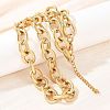 13MM 304 Stainless Steel Textured Cable Chain Necklaces NJEW-Z105-02G-2