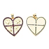 Brass with Cubic Zirconia Pendants KK-K341-01G-2