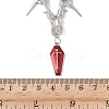 Halloween Alloy Spiked Thorns Link Dark Red Coffin Shaped Pendant Necklaces for Women LS-NJEW-K294-01P-4
