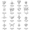 16Pcs 16 Style Rack Plating Alloy with Glass Pendants FIND-YW0003-31-3