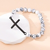 Round Synthetic Hematite Bead Stretch Bracelets BJEW-F493-05EB-01-3