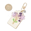 Flower Natural Amethyst & Lemon Jade & Synthetic Turquoise & Cherry Quartz Glass Chip Pendant Decorations HJEW-JM03239-3