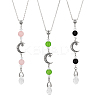 3Pcs Glass Alloy Pendant Decorations HJEW-DR00165-1