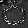 304 Stainless Steel Link Chain Bracelets for Women BJEW-A051-02P-1