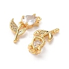 Brass Micro Pave Cubic Zirconia Pendants KK-D504-09B-G-2