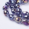 Electroplate Glass Beads Strands EGLA-D015-15x10mm-07-2