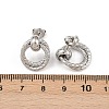 304 Stainless Steel Textured Ring Stud Earrings EJEW-P324-04P-5