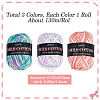3 Rolls 3 Colors 3-Ply Crochet Yarn OCOR-GF0002-46-2