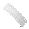 3Pcs Faceted Imitation Jade & Opaque Glass Rondelle Beaded Stretch Bracelets for Women BJEW-JB12563-07-5