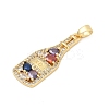 Brass Pave Cubic Zirconia Pendants KK-U062-62G-2