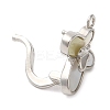 Brass with Natural Shell Fold Over Clasps KK-G505-27P-2