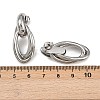 304 Stainless Steel Oval Dangle Stud Earrings EJEW-I319-01P-5