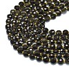 Natural Golden Sheen Obsidian Beads Strands G-K389-B80-01-3