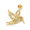Rack Plating Brass Micro Pave Cubic Zirconia Pendants KK-E072-18G-2