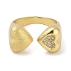 Rack Plating Brass Micro Pave Cubic Zirconia Cuff Finger Rings for Women RJEW-C114-19E-G-2