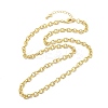 Brass Textured Cable Chain Necklaces NJEW-A042-12G-02-5