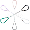 6Pcs 6 Colors Glass & Rhinestone Beaded Phone Hand Strap Chains AJEW-GF0008-56-1