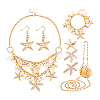 Alloy Dangle Earrings & Crossbody Bags & Bib Necklace & Chain Bracelets & Alligator Hair Clips Sets for Women SJEW-PH0001-22-6
