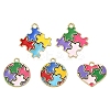 10Pcs 5 Styles Alloy Enamel Pendants ENAM-YW0003-87-2
