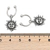 Sun 316 Surgical Stainless Steel Dangle Half Hoop Earrings for Women EJEW-G416-47AS-5