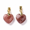 Natural Strawberry Quartz Pendants G-C023-07J-2
