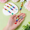 5Pcs 5 Colors Alloy Enamel Heart Pendant Decorations HJEW-TA0001-27-5