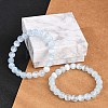 Dyed Natural Selenite Round Beaded Stretch Bracelets for Women G-U005-02H-2