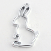 Rack Plating Alloy Rabbit Bunny Open Back Bezel Pendants PALLOY-S047-41D-FF-1