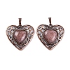 Natural & Synthetic  Mixed Gemstone Peach Love Heart Pendants G-G158-01-AB-2
