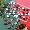 50Pcs 7 Styles Christmas Painted Wood Beads Set WOOD-FS0002-44-8