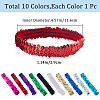 10Pcs 10 Style Wide Stretch Sparkling Headband OHAR-GF0001-27-2