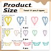 11Pcs 3 Styles Heart & Butterfly Spray Painted Iron Snap Hair Clip for Girls PHAR-LP0002-03-2