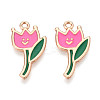 Alloy and Enamel Pendants ENAM-T021-34B-G-1