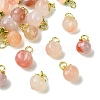 10Pcs 2 Styles Natural Agate Peach Charms KK-CJ0003-24-1
