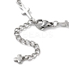 304 Stainless Steel Cross Link Chain Anklets for Women AJEW-AN00679-02-4