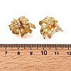 Flower Brass Micro Pave Cubic Zirconia Stud Earrings EJEW-B148-08A-G-5