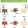 24Pcs 2 Colors Brass Cubic Zirconia Charms KK-FH0004-25-6