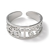 Non-Tarnish 304 Stainless Steel Open Cuff Ring RJEW-C063-01P-2