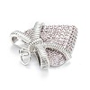 Brass Micro Pave Cubic Zirconia Pendants ZIRC-G170-18P-3