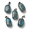 Natural Blue Agate(Dyed & Heated) Pendants G-Z067-03P-07-2