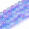 Baking Paint Imitation Jade Glass Round Bead Strands DGLA-N003-10mm-01-1